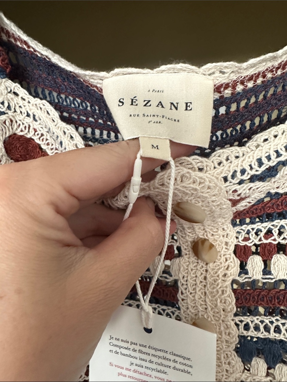 NWT Sezane Breah Crochet Blouse - Picture 3 of 9